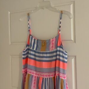 Striped Multicolor Spaghetti Strap Dress